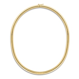 Solid Omega Chain Necklace 14K Yellow Gold 16" 4mm