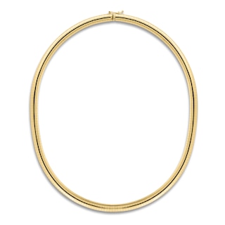 Solid Omega Chain Necklace 14K Yellow Gold 16" 4mm