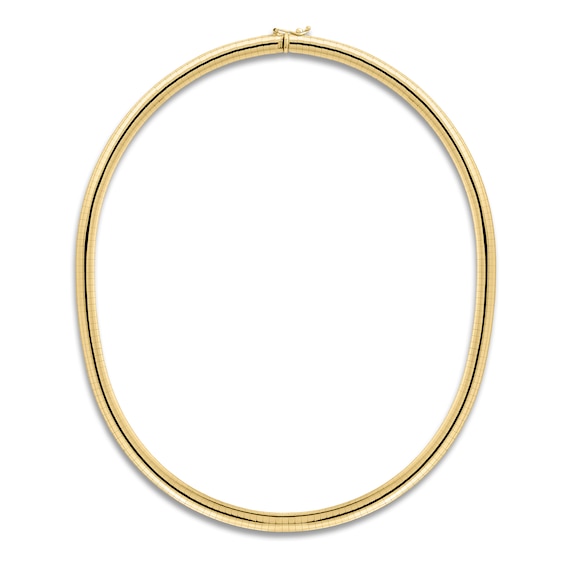 Solid Omega Chain Necklace 14K Yellow Gold 16" 4mm