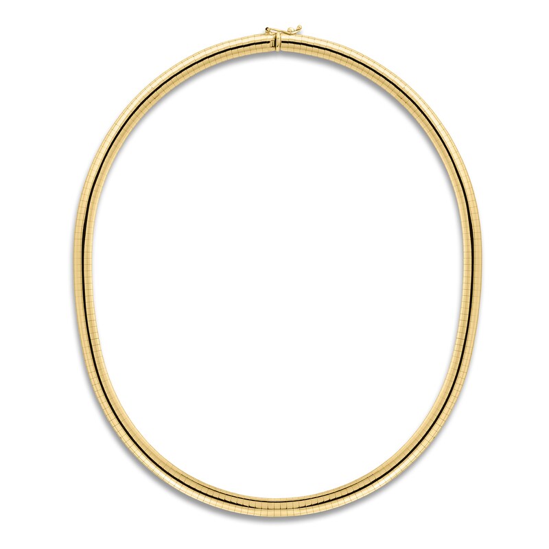 Main Image 1 of Solid Omega Chain Necklace 14K Yellow Gold 16" 4mm