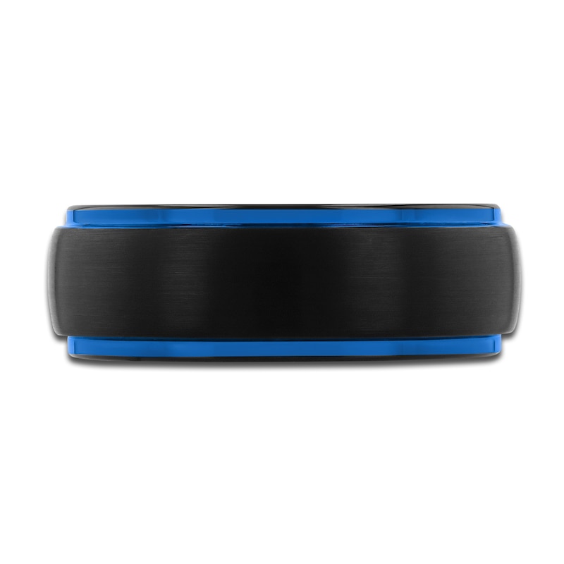 Main Image 3 of Men's Wedding Band Blue Silicone/Tungsten 8.0mm