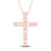 Thumbnail Image 3 of Lab-Grown Diamond Cross Pendant Necklace 5-1/2 ct tw Round 14K Rose Gold