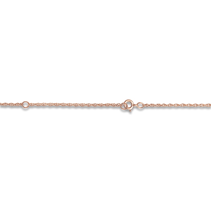 Main Image 3 of High-Polish Initial Necklace Diamond Accents 14K Rose Gold 18"