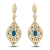 Thumbnail Image 2 of Natural Turquoise & Diamond Drop Earrings 1/4 ct tw 14K Yellow Gold