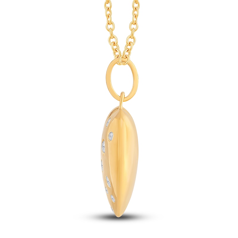Main Image 3 of Diamond Heart Pendant Necklace 1/4 ct tw Round 14K Yellow Gold 18"