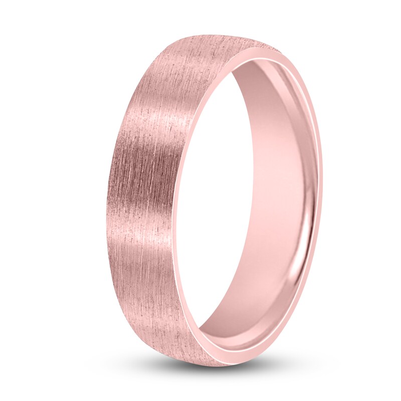 Main Image 2 of Dome Wire Brush Wedding Band 14K Rose Gold 5mm