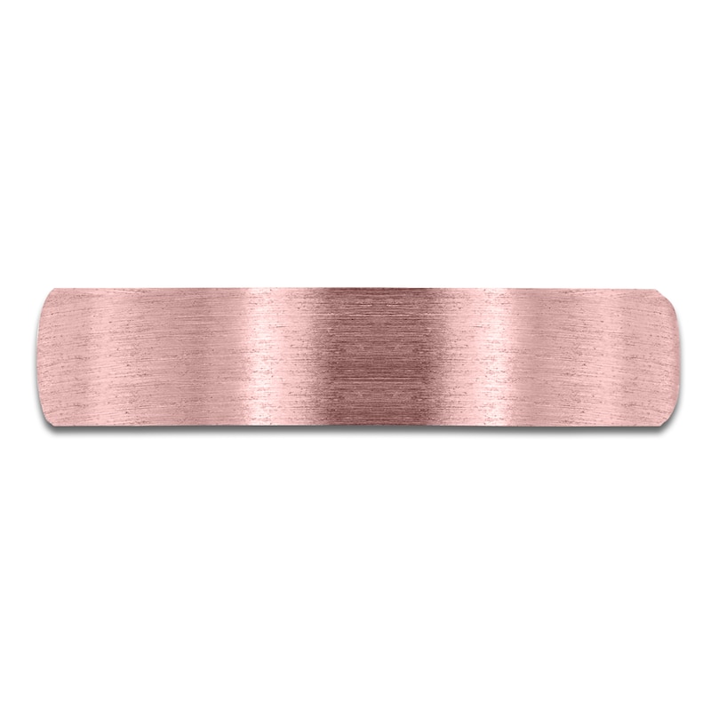 Main Image 3 of Dome Wire Brush Wedding Band 14K Rose Gold 5mm