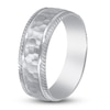 Thumbnail Image 2 of Men's Hammered Milgrain Wedding Band 14K White Gold 7mm