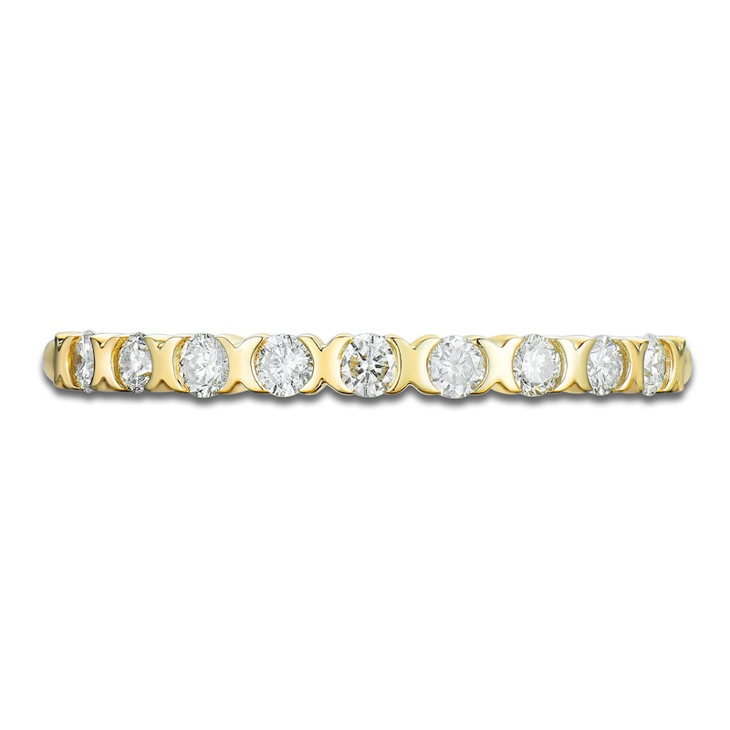 Main Image 3 of Diamond X Bezel Anniversary Band 1/4 ct tw 14K Yellow Gold