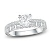Thumbnail Image 1 of Round & Baguette-Cut Diamond Engagement Ring 1 ct tw 14K White Gold