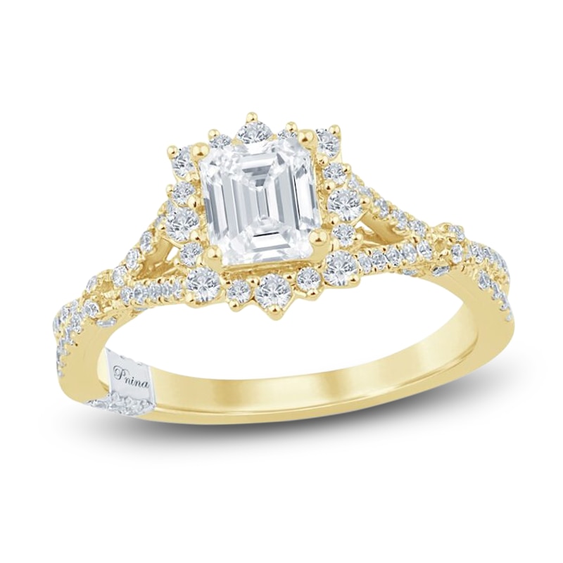 Main Image 1 of Pnina Tornai Radiant-Cut Diamond Halo Engagement Ring 1-1/4 ct tw 14K Yellow Gold