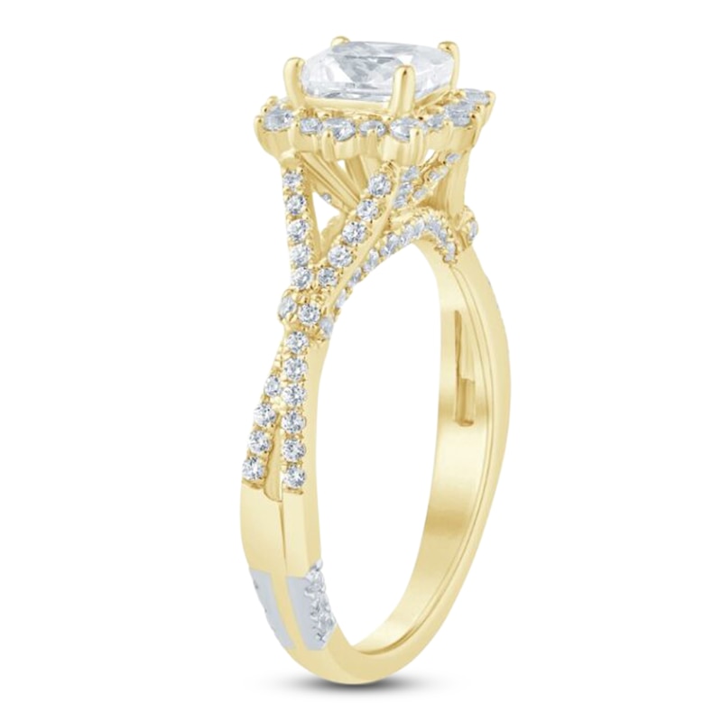 Main Image 2 of Pnina Tornai Radiant-Cut Diamond Halo Engagement Ring 1-1/4 ct tw 14K Yellow Gold