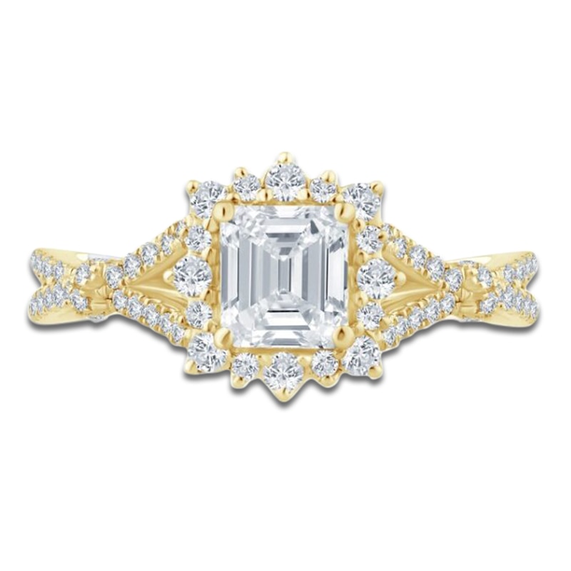 Main Image 3 of Pnina Tornai Radiant-Cut Diamond Halo Engagement Ring 1-1/4 ct tw 14K Yellow Gold