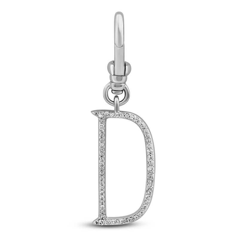 Main Image 1 of Charm'd by Lulu Frost Diamond Letter D Charm 1/10 ct tw Pavé Round 10K White Gold