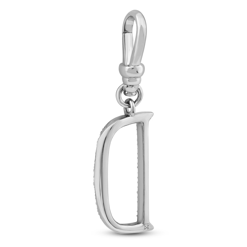 Main Image 2 of Charm'd by Lulu Frost Diamond Letter D Charm 1/10 ct tw Pavé Round 10K White Gold