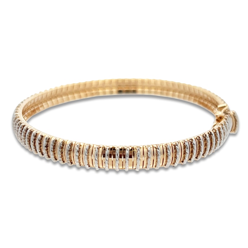 Main Image 1 of Italia D'Oro Diamond-Cut Cleopatra Bracelet 14K Two-Tone Gold 7"