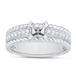 Certified Diamond Twist Three-Row Engagement Ring Setting 1/5 ct tw Platinum