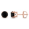 Thumbnail Image 1 of Princess-Cut Black Diamond Solitaire Stud Earrings 2 ct tw 14K Rose Gold