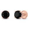 Thumbnail Image 2 of Princess-Cut Black Diamond Solitaire Stud Earrings 2 ct tw 14K Rose Gold