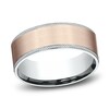 Thumbnail Image 1 of Men's Knurled Comfort-Fit Wedding Band 8mm 14K Two-Tone Gold