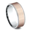 Thumbnail Image 2 of Men's Knurled Comfort-Fit Wedding Band 8mm 14K Two-Tone Gold