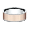 Thumbnail Image 3 of Men's Knurled Comfort-Fit Wedding Band 8mm 14K Two-Tone Gold