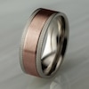 Thumbnail Image 4 of Men's Knurled Comfort-Fit Wedding Band 8mm 14K Two-Tone Gold
