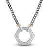 Thumbnail Image 1 of Forged by Jared Men's Hexagon Necklace Sterling Silver & 18K Yellow Gold 23"