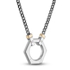 Thumbnail Image 2 of Forged by Jared Men's Hexagon Necklace Sterling Silver & 18K Yellow Gold 23"