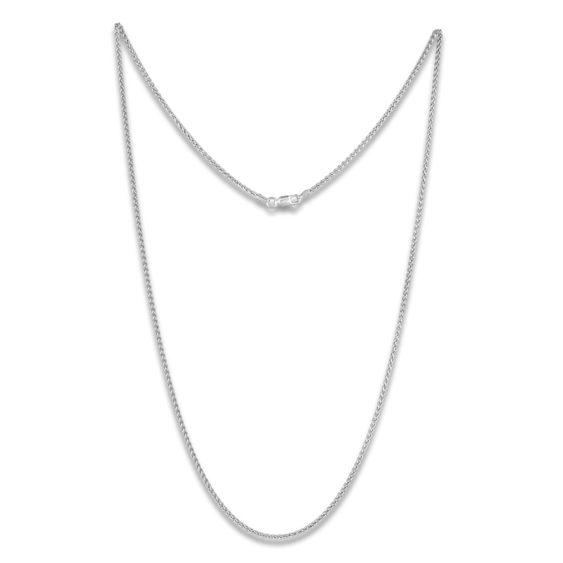Main Image 4 of Solid Adjustable Wheat Chain Chain Necklace 1.6mm Sterling Silver 24"