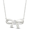 Thumbnail Image 1 of Diamond Bow Necklace 1/20 ct tw Sterling Silver 18"