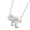 Thumbnail Image 2 of Diamond Bow Necklace 1/20 ct tw Sterling Silver 18"