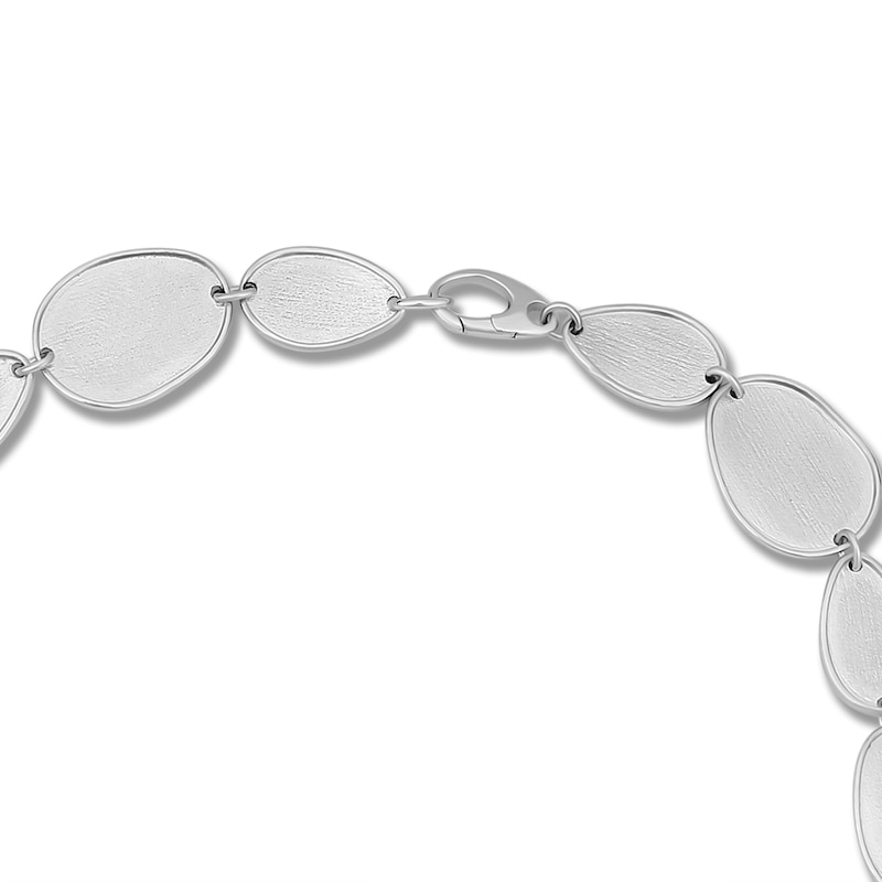 Main Image 2 of Italia D'Argento Textured Pebble Links Necklace Sterling Silver 19"