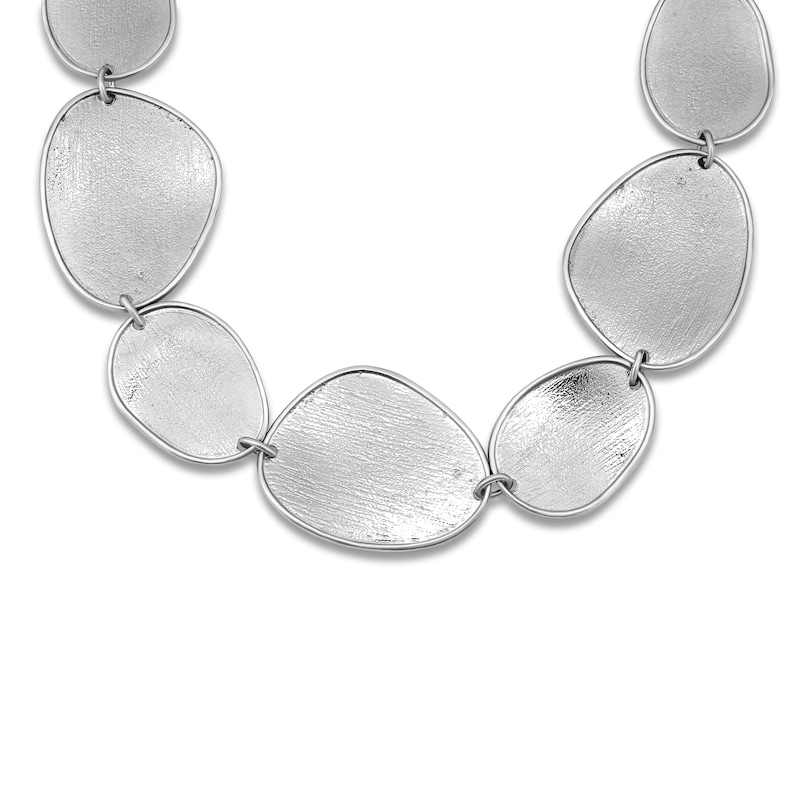 Main Image 3 of Italia D'Argento Textured Pebble Links Necklace Sterling Silver 19"