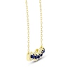 Thumbnail Image 2 of Oval-Cut Natural Blue Sapphire & Diamond Curve Necklace 1/8 ct tw 14K Yellow Gold 18"