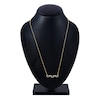 Thumbnail Image 3 of Oval-Cut Natural Blue Sapphire & Diamond Curve Necklace 1/8 ct tw 14K Yellow Gold 18"