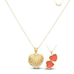 Italia D'Oro Locket Necklace 14K Yellow Gold 18"