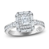 Thumbnail Image 1 of Vera Wang VOW Emerald-Cut Diamond Double Halo Engagement Ring 1-1/5 ct tw 14K White Gold