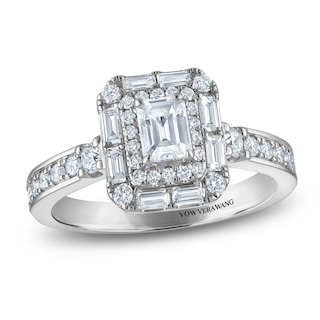 Vera Wang VOW Emerald-Cut Diamond Double Halo Engagement Ring 1-1