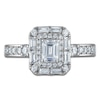 Thumbnail Image 3 of Vera Wang VOW Emerald-Cut Diamond Double Halo Engagement Ring 1-1/5 ct tw 14K White Gold