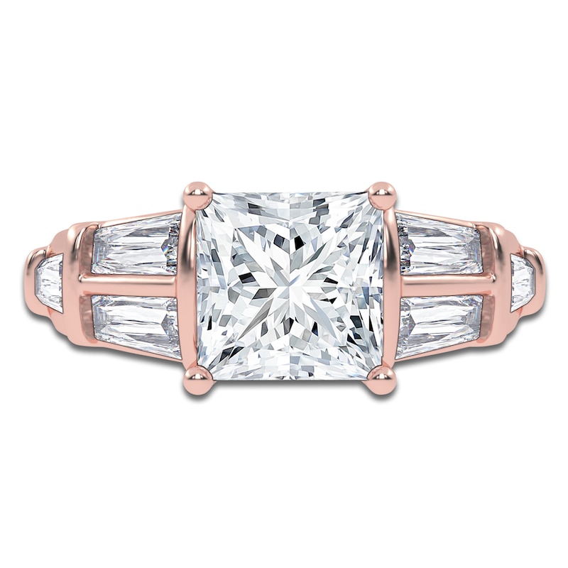 Main Image 3 of Princess-Cut Created By Jared Studio Lab-Grown Diamond Engagement Ring 3-1/2 ct tw 14K Rose Gold
