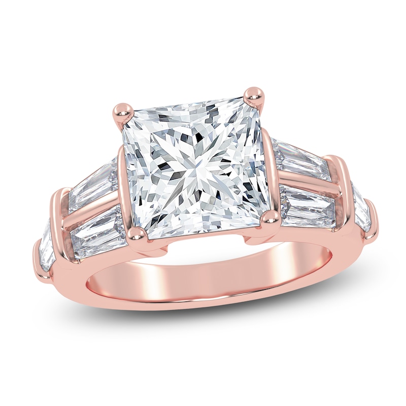 Main Image 1 of Princess-Cut Created By Jared Studio Lab-Grown Diamond Engagement Ring 4-1/2 ct tw 14K Rose Gold