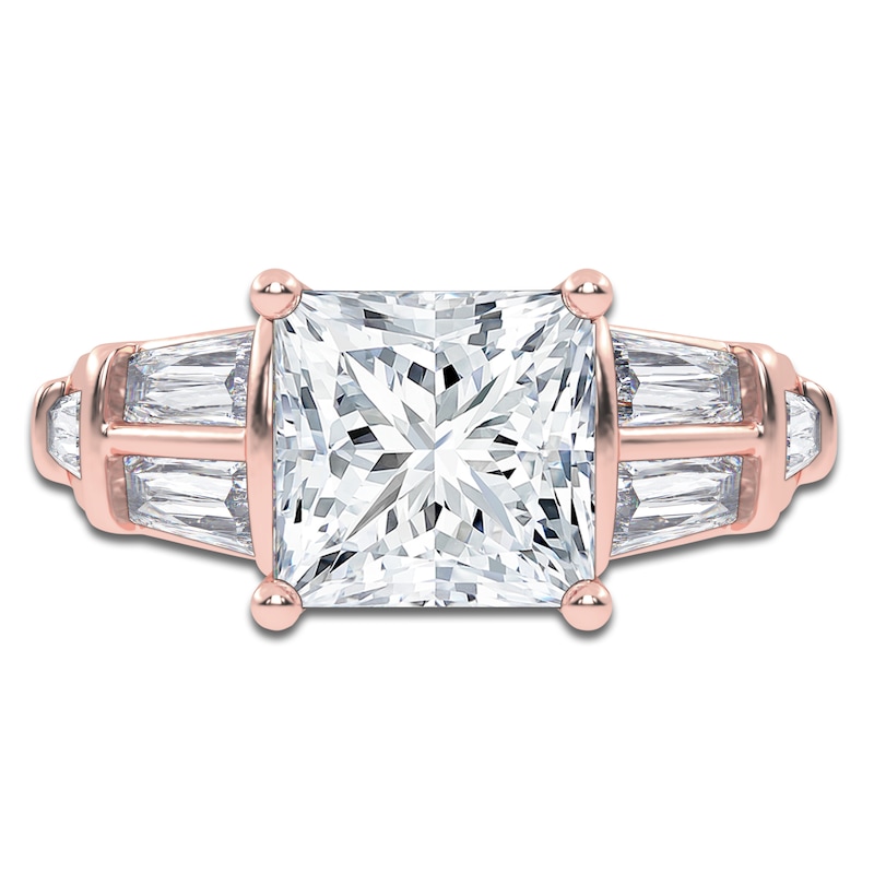 Main Image 3 of Princess-Cut Created By Jared Studio Lab-Grown Diamond Engagement Ring 4-1/2 ct tw 14K Rose Gold