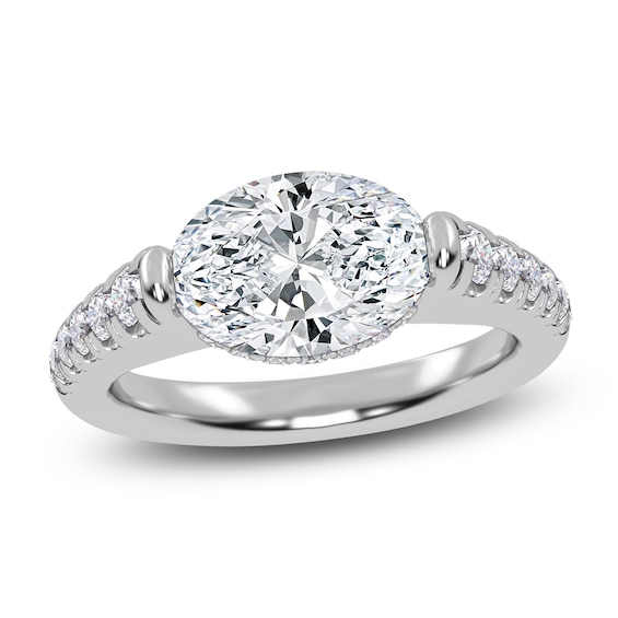 Oval-Cut Lab-Grown Diamond Engagement Ring 2-1/3 ct tw 14K White Gold
