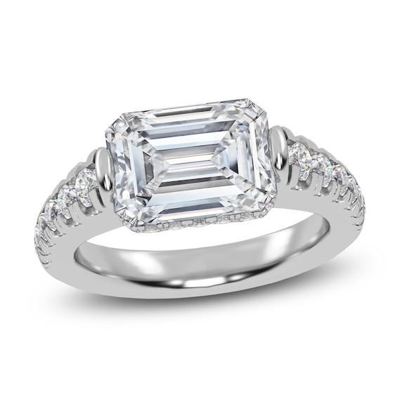 Emerald-Cut Lab-Grown Diamond Engagement Ring 3-1/2 ct tw 14K White Gold