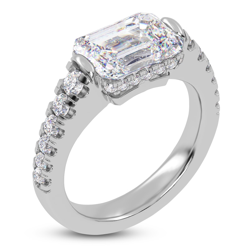 Main Image 2 of Emerald-Cut Created By Jared Studio Lab-Grown Diamond Engagement Ring 3-1/2 ct tw 14K White Gold