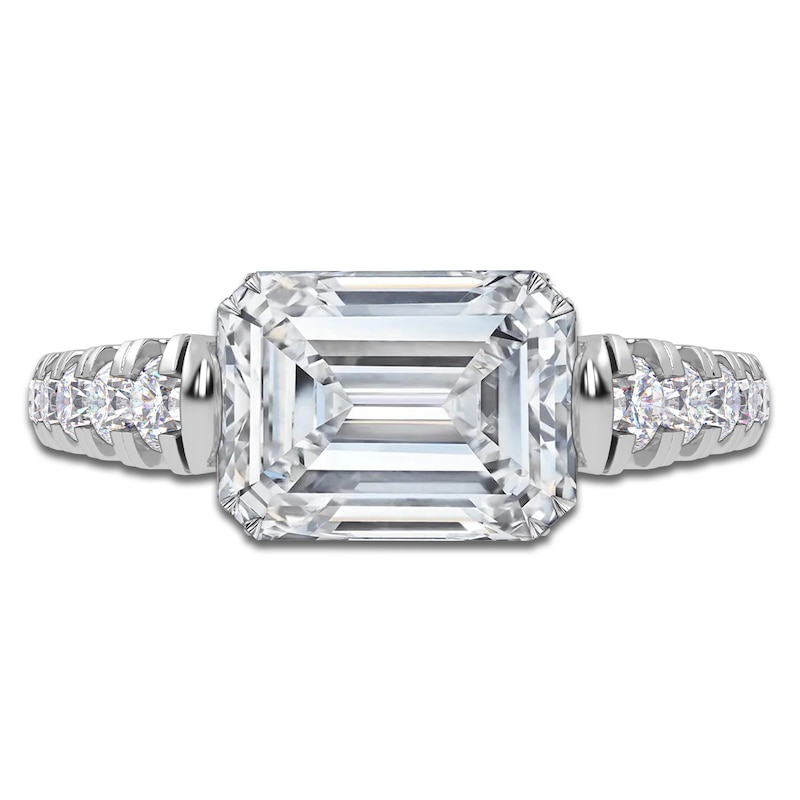 Main Image 3 of Emerald-Cut Created By Jared Studio Lab-Grown Diamond Engagement Ring 3-1/2 ct tw 14K White Gold