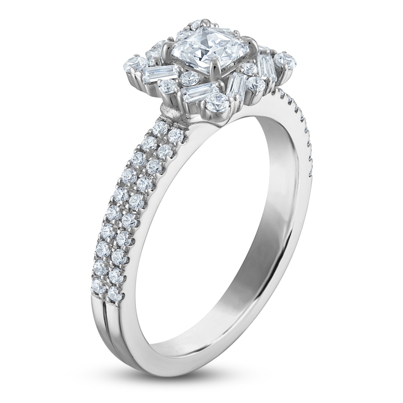 Main Image 2 of Vera Wang VOW Princess-Cut Diamond Halo Engagement Ring 1 ct tw 14K White Gold