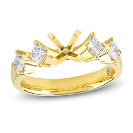 Storied Diamond Desert Sands of Eternity Princess-Cut Engagement Ring Setting 3/4 ct tw 18K Yellow Gold