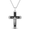Thumbnail Image 1 of Men's Crucifix Necklace Stainless Steel & Black Ion Plating 24"